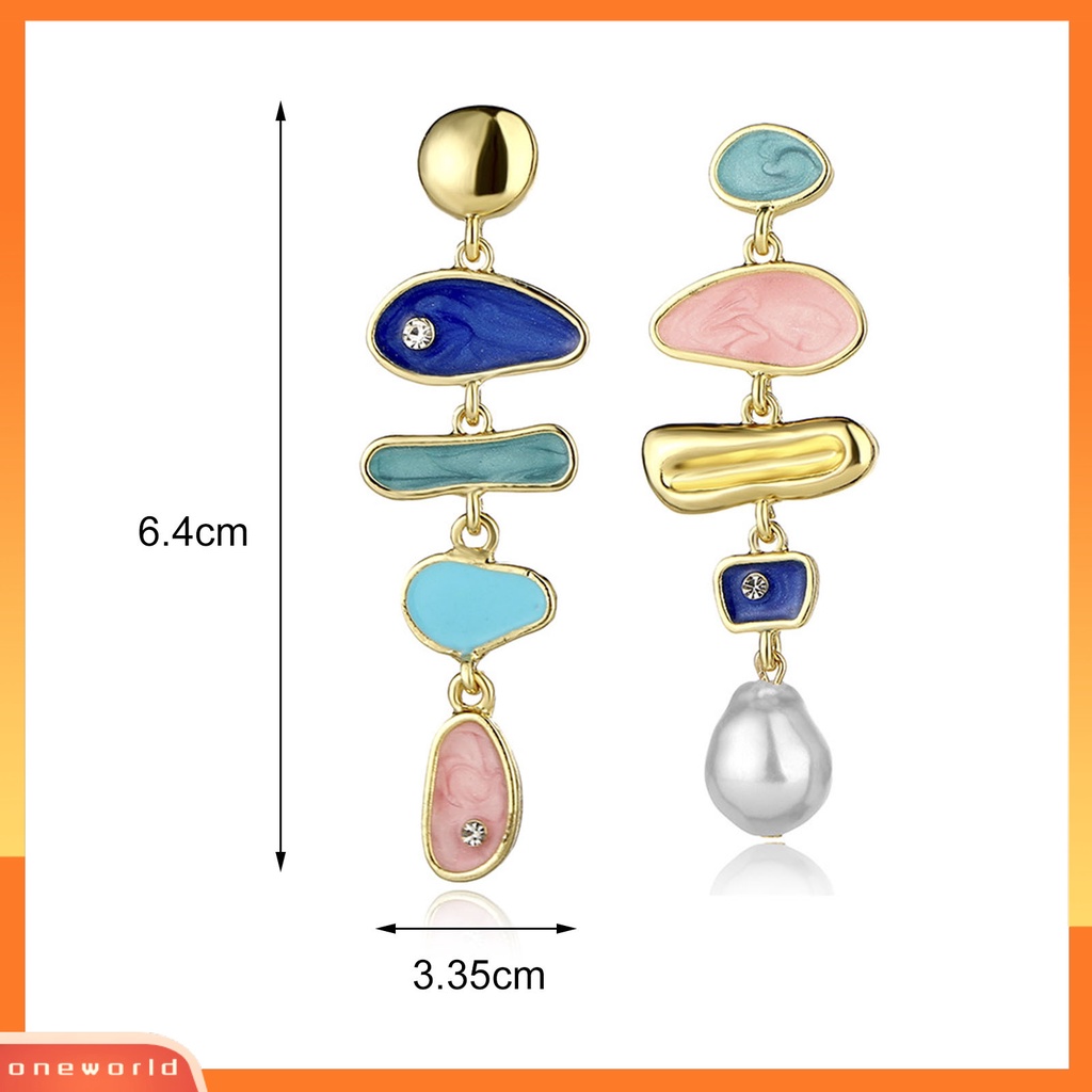 [WOD] 1pasang Anting Menjuntai Multicolor Berlian Imitasi Perhiasan Indah Semua Pertandingan Anting Tusuk Warna-Warni Untuk Pacaran