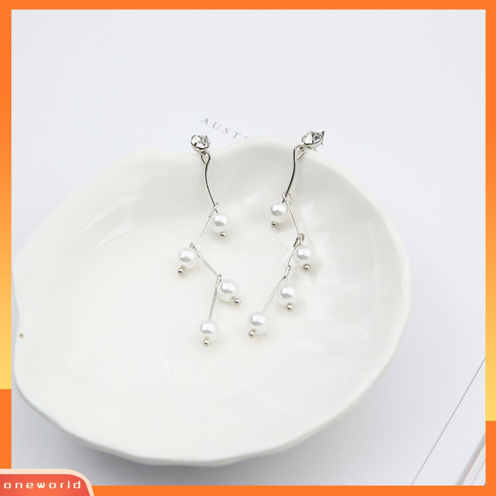 [WOD] Fashion Faux Pearl Ear Stud Earrings Wanita Gadis Pesta Perhiasan Cocktail Hadiah