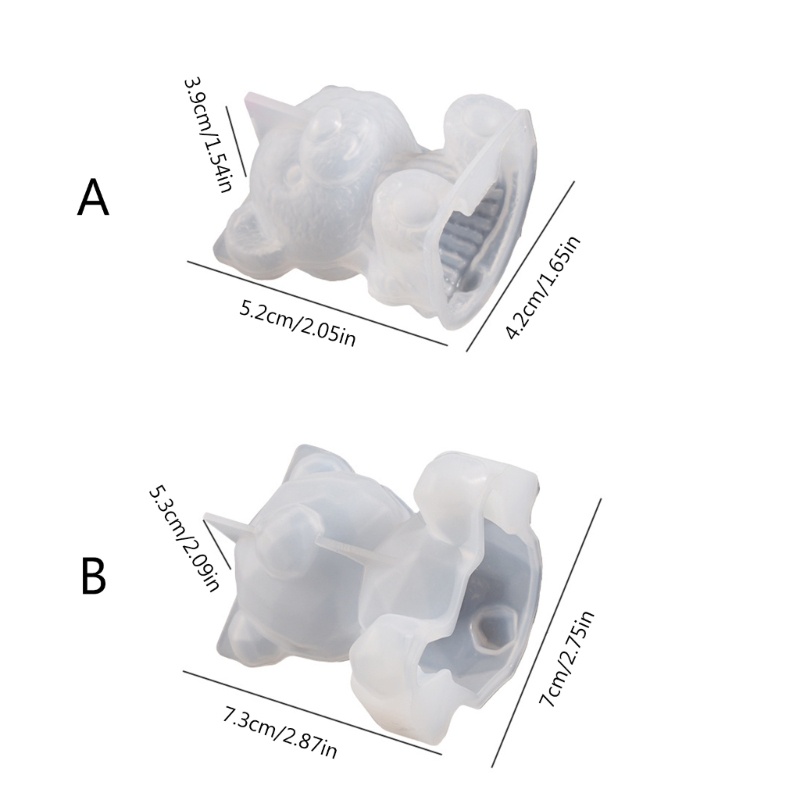 Siy Geometris Beruang Cetakan Resin 3D Teddy Bear Silicone Mold DIY Desktop Ornaments Mold Candle Mold Untuk Resin Art Home Deco