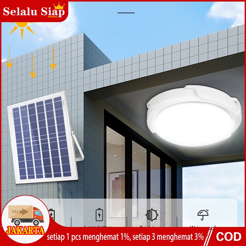 lamp tenaga surya IP67 Waterproof 100W Modern solar light Indoor ceiling lamp Dengan Remote Control dan Kabel 5M