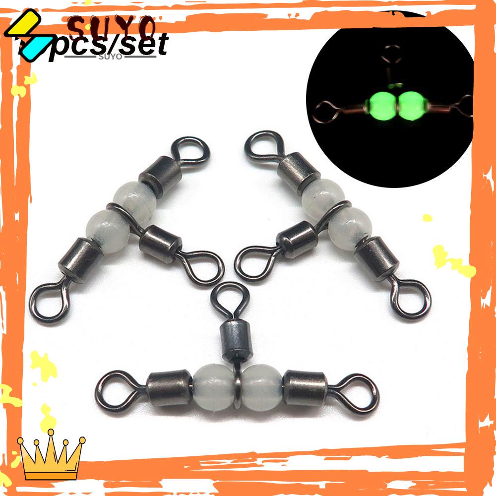 Suyo 10Pcs Konektor Garis Pin Pancing Kualitas Tinggi Splitter Kuningan Barel Wivels Bearing Ring Rolling