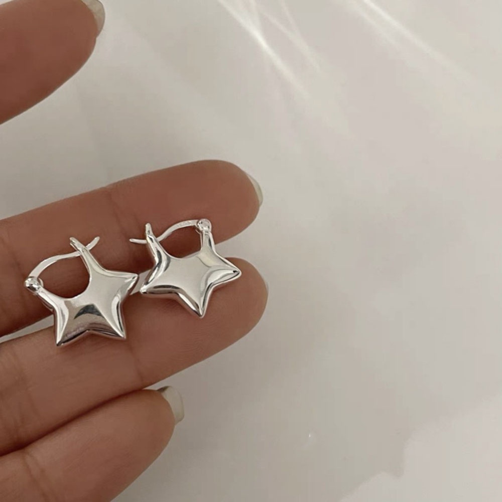 Anting Bintang Korea Wanita Gadis Sederhana Studs Earring Perhiasan Gesper Telinga Unik