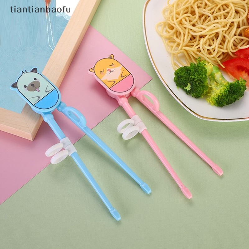 [tiantianbaofu] 1pasang Sumpit Pelatihan Anak-Anak Kartun Belajar Reusable Chop Boutique