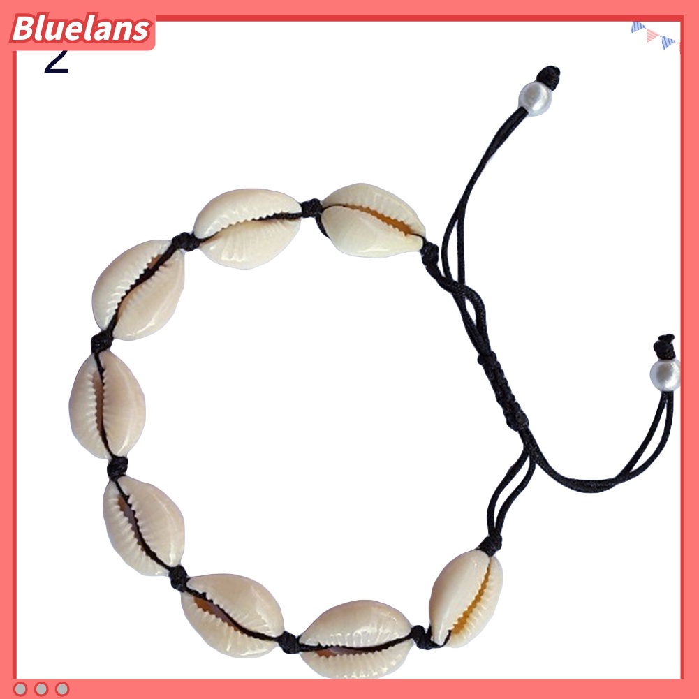 [BLS] Fashion Wanita Cowrie Shell Mutiara Imitasi Pesona Kalung Gelang Kaki Ankle Bracelet Hadiah