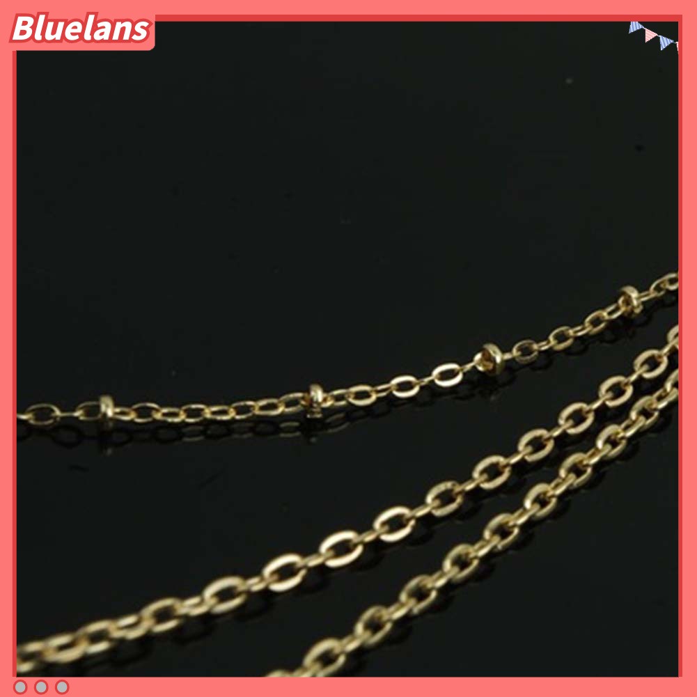 [BLS] Fashion Wanita 3layer Bar Bulat Liontin Rantai Panjang Kalung Pesta Perhiasan Hadiah