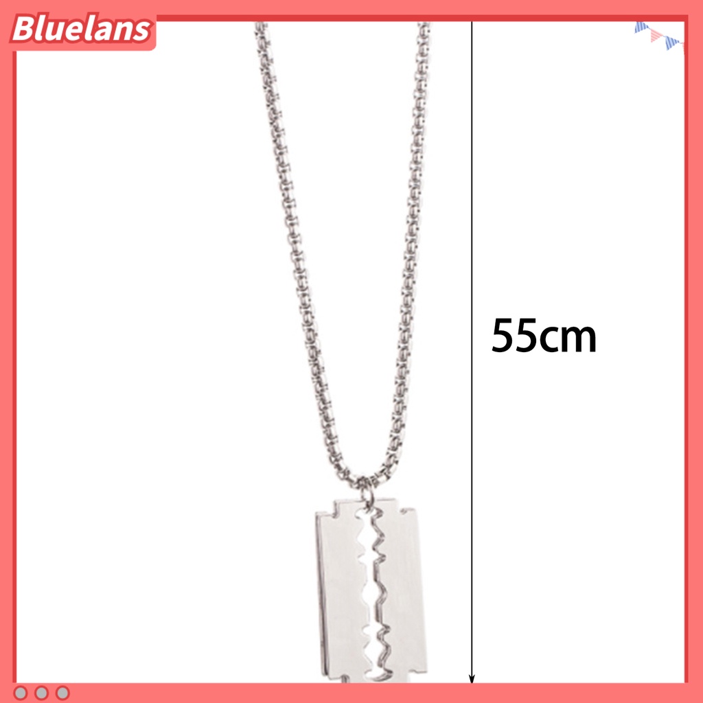 [BLS] Rantai Klavikula Pisau Liontin Kepribadian Geometris Electroplating Anti Karat Dekorasi Leher Hypoallergenic Fashion Warna Perak Liontin Kalung Untuk Pacaran