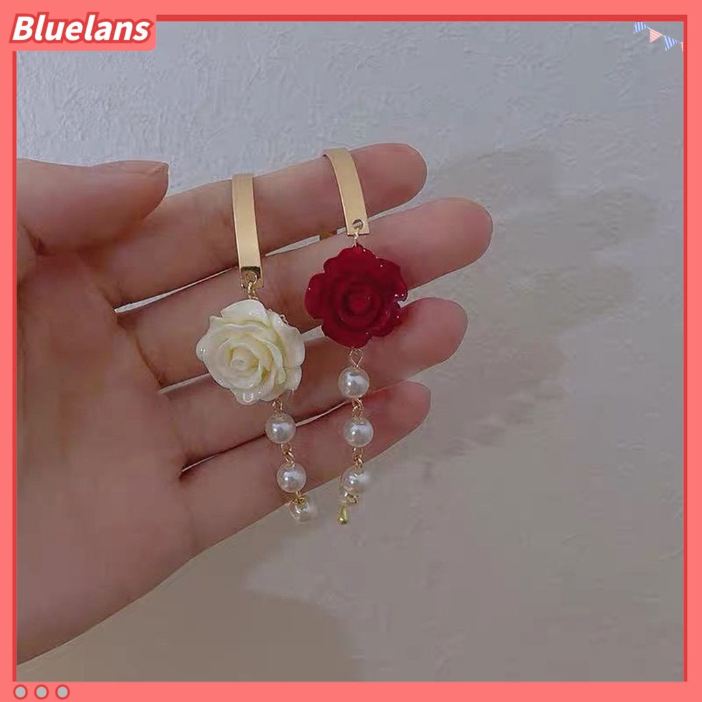 [BLS] Wanita Gelang Bunga Mawar Pesona Electroplating Tidak Luntur Busur Ornamen Mutiara Imitasi Dekorasi Adjustable Temperamen Perancis Niche Bermutu Tinggi Bangle Perhiasan Pesta