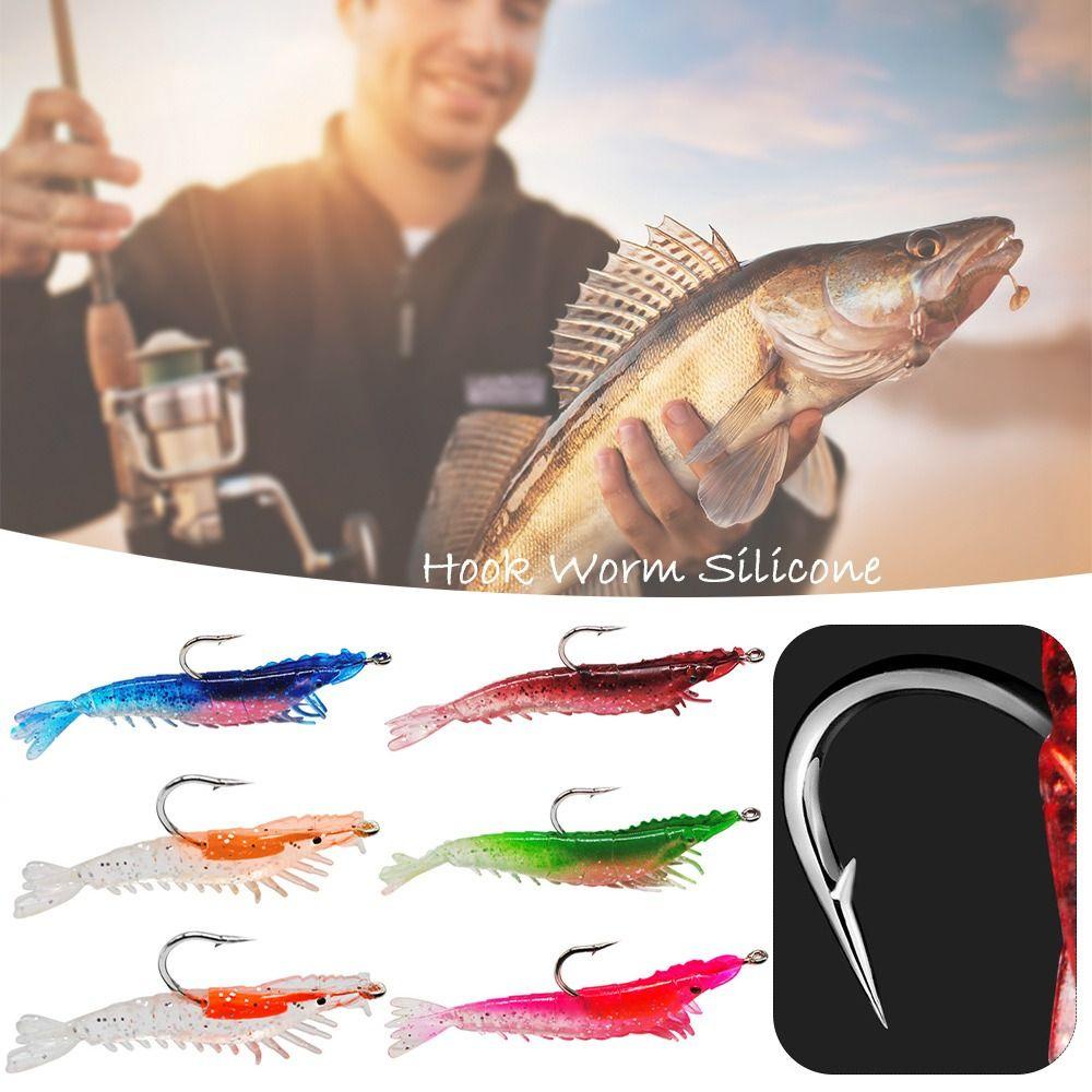 TOP 6pcs Udang Lure 10cm 9g Cakar Datar/ Klasik Biomimetic Soft Hook Cacing Silikon