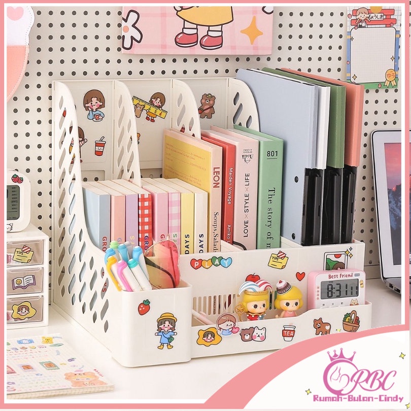 [COD] R.B.C Rak Buku Rak Penyimpanan desktop organizer file organizer Box File Rak pena/ Organizer File / Buku Bahan Plastik Tebal Untuk Meja Kantor