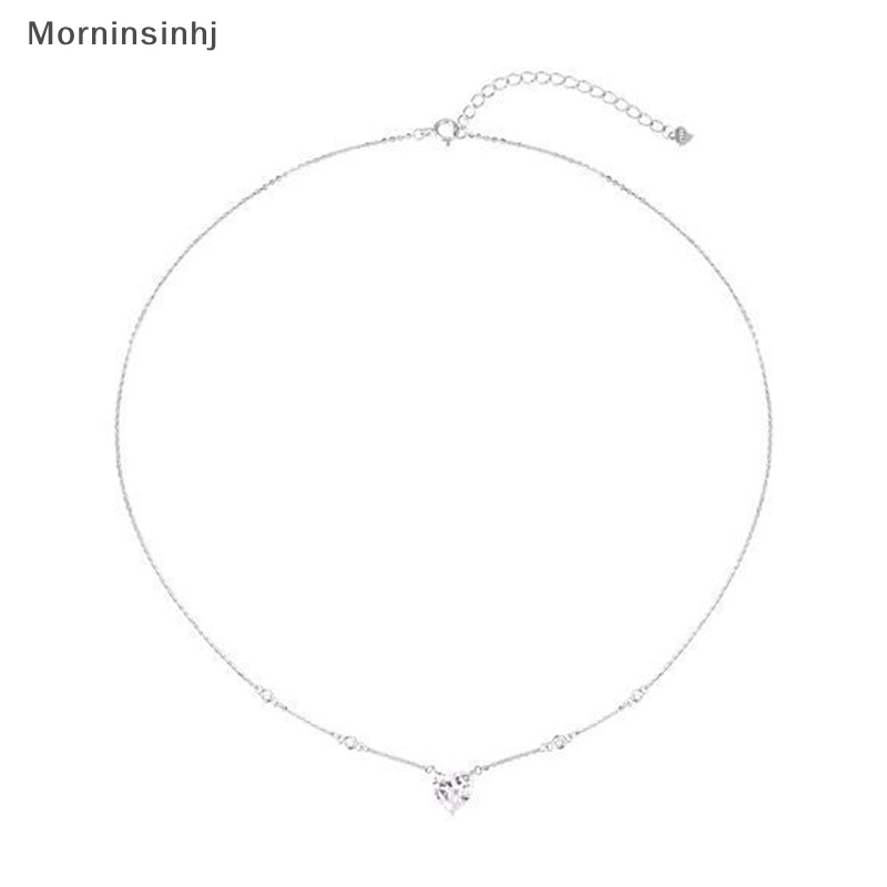 Mornin Kalung Liontin Hati Rantai Klavikula Manis Fashion Zirkon Kalung Untuk Wanita Ladies Gadis Hadiah Hajatan Streetwear Perhiasan id