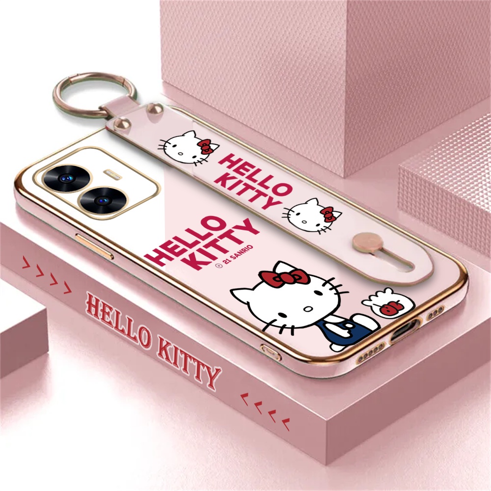 Case Kitty Kartun Samsung A24 A14 A13 A04e A04S A03 A03S A23 A02S A10S A10 A12 A20S A52 A52S A50 A50S Stand Holder Lipat Mewah Plating Karet Soft Cover