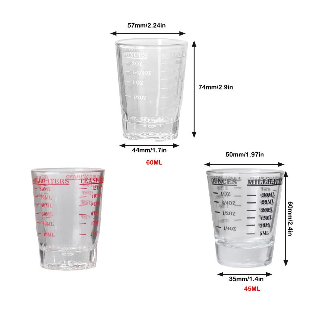 45ml Glass Bakeware Gelas Ukur Tembakan Cairan Heavy Ounce Cups Baking Tools Transparan Untuk Peralatan Alat Ukur