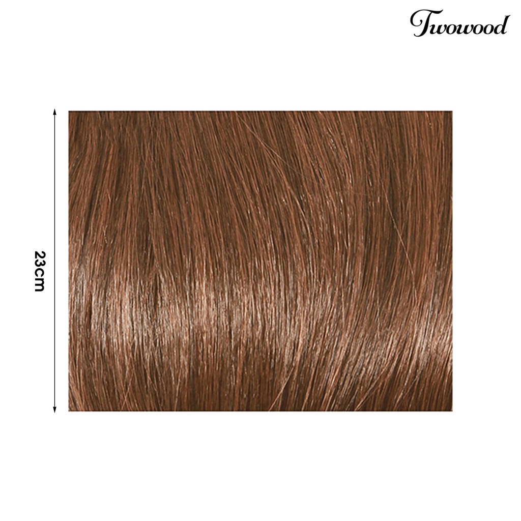 Twowood Wig Pendek Fashion Wig Bob Silky Realistis Wig Lurus Pendek Untuk Lady