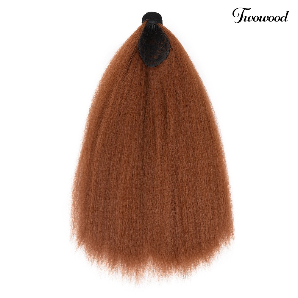 Twowood 55cm Wanita Berbulu Panjang Sintetis Pony Tail Afrika Wig Rambut Ekstensi Sopak