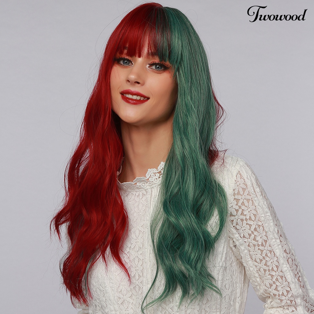 Wig Cosplay Twowood Permukaan Halus Ultra Panjang Breathable Two Tone Ombre Color Wig Rambut Wanita Untuk Perempuan