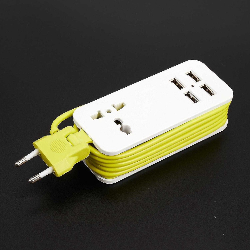 Stop Kontak Kabel Colokan Listrik Universal 4 USB Port EU Plug 1.5M S40N