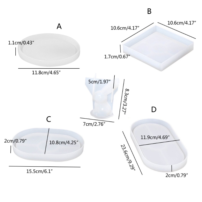 Siy Kelinci Ornamen Cetakan Perhiasan Penyimpanan Tray Mold DIY Piring Kecil Resin Art Tool