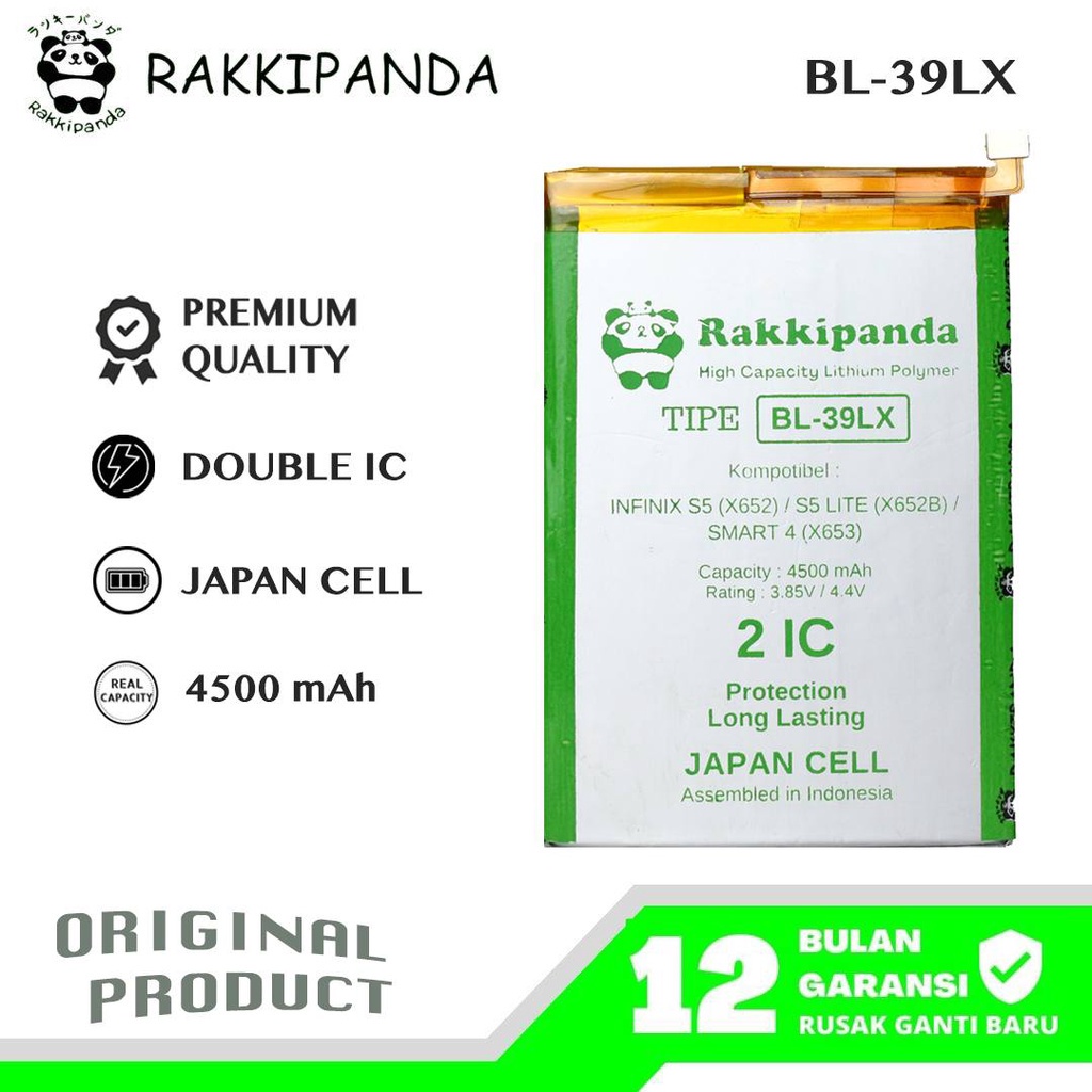 BANTING HARGA R/K- RakkiPanda - BL-39LX BL39LX Infinix S5 X652 / S5 Lite X652B / Smart 4 X653 Batre 