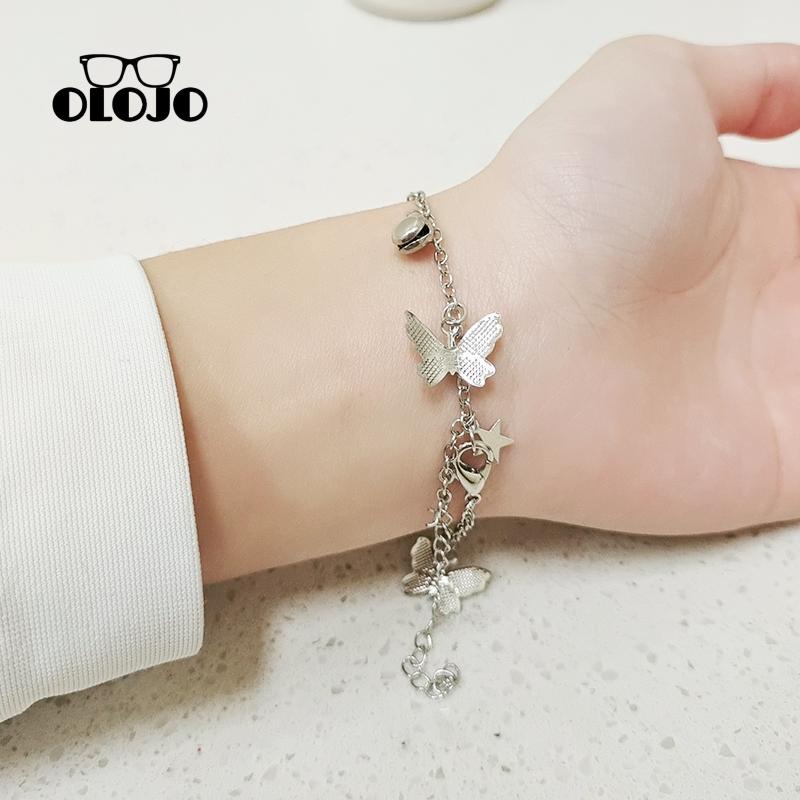 [Olojogrosirlove Kupu-kupu Lonceng Berubah Warna Gelang Siswa Perempuan Pasangan Indah Gelang