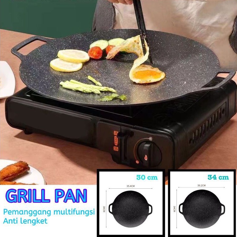 JOS1526 Grill Pan Anti Lengket Panci Datar Pemanggang Multifungsi