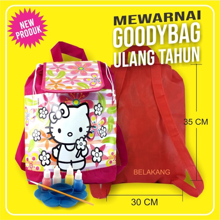 

[SC] TAS GOODIE BAG ULANG TAHUN ANAK UNIK EDUKASI MEWARNAI DIY HELLO KITTY