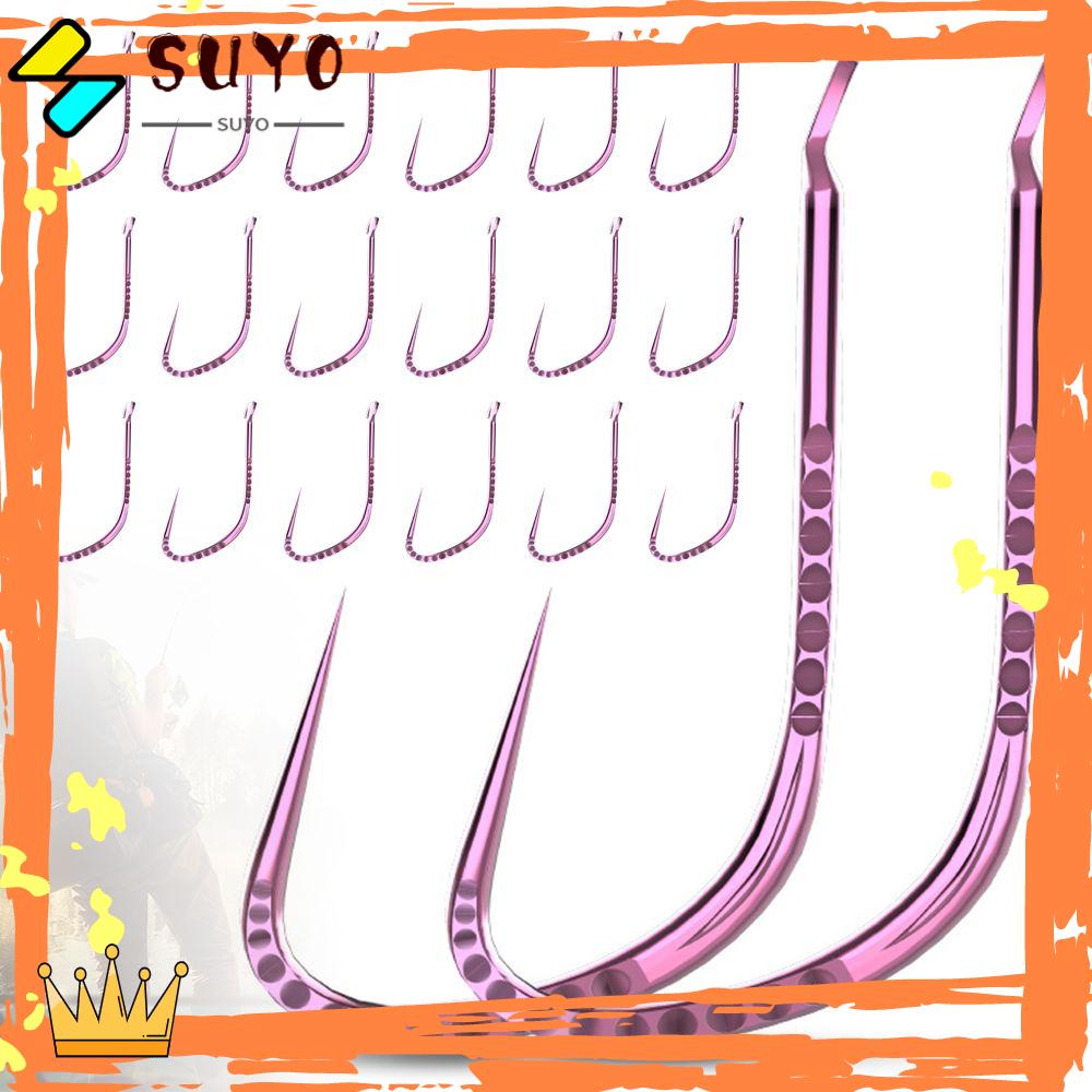 Suyo 30pcs Fishhook Alat Bungkus Kotak Pink Muda Tanduk Gigi Ikan Gurame