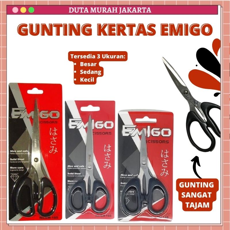 

Gunting Kertas Emigo Hitam Besar Sedang Kecil