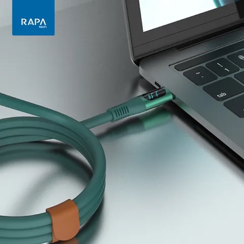 RAPAtech LED Kabel Data Usb Type C to Type C PD Fast Charging Up to 100W Premium Quality Strong Cable Usb C ke C original bergaransi