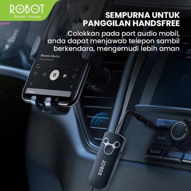 [ROBOT R10] AUDIO RECEIVER BLUETOOTH 5.0 HD SOUND AUDIO WITH AUX 3.5mm SAMBUNGAN BLUETOOTH HEADSET/ SPEAKER.