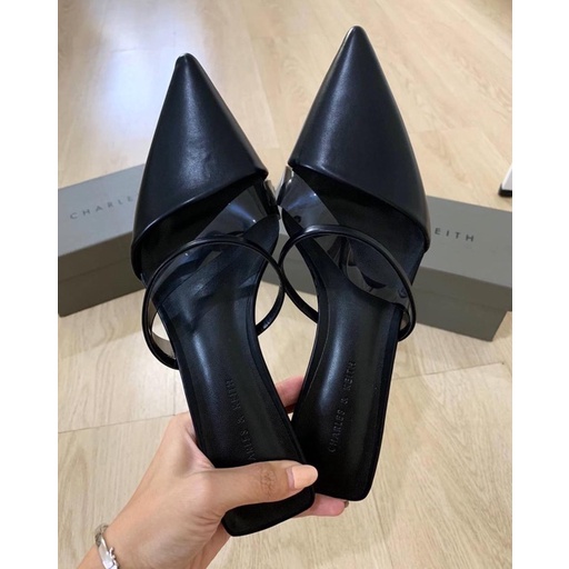 SEPATU WANITA CKS321 ASSYMETRICAL KITTEN HEEL MULES PREMIUM IMPORT