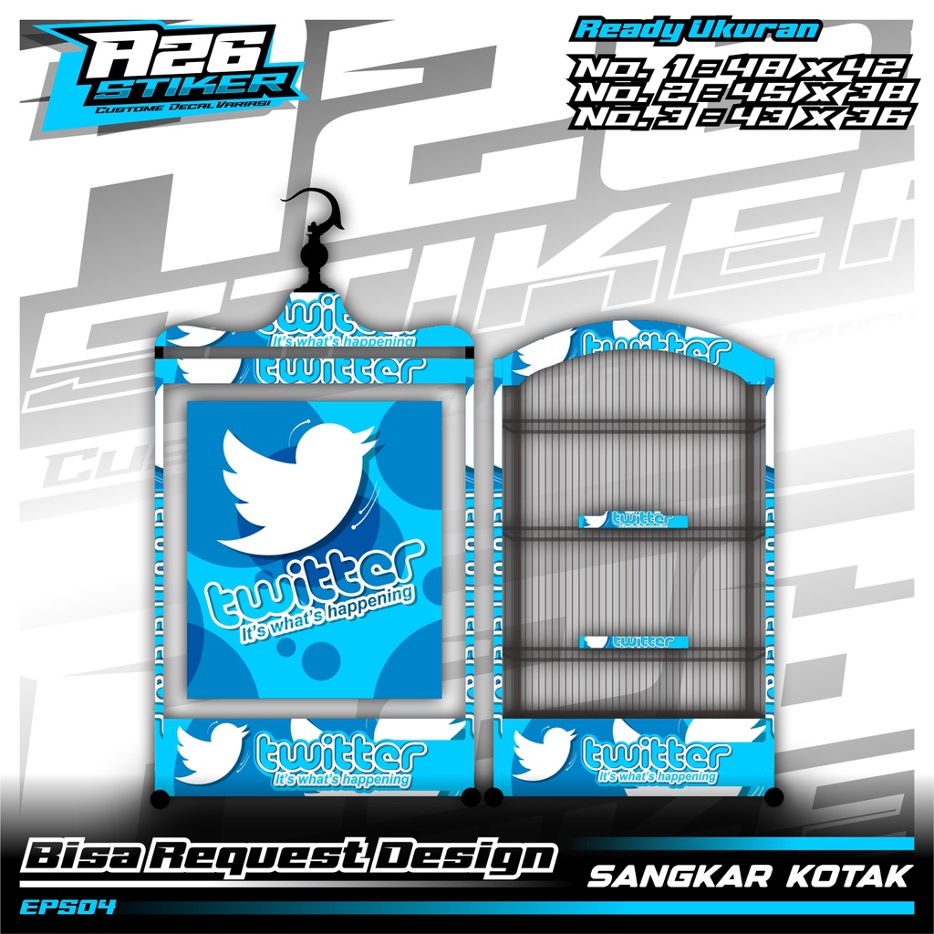 Stiker Sangkar Burung Sangkar Burung kotak,Burung Kacer, Pleci,Cucak Ijo,Dll Full Laminasi Anti Air.