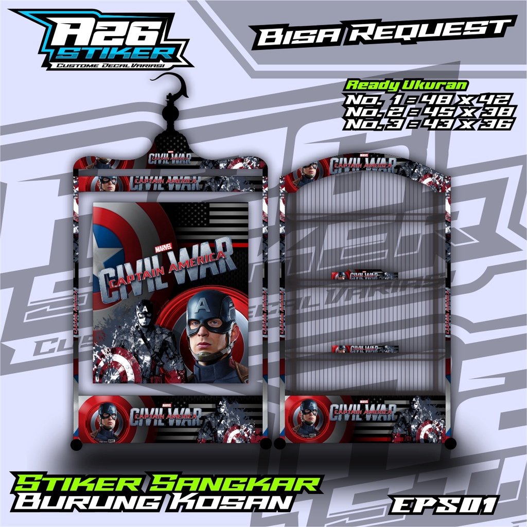 Stiker Sangkar Burung Sangkar Burung kotak,Burung Kacer, Pleci,Cucak Ijo,Dll Full Laminasi Anti Air.