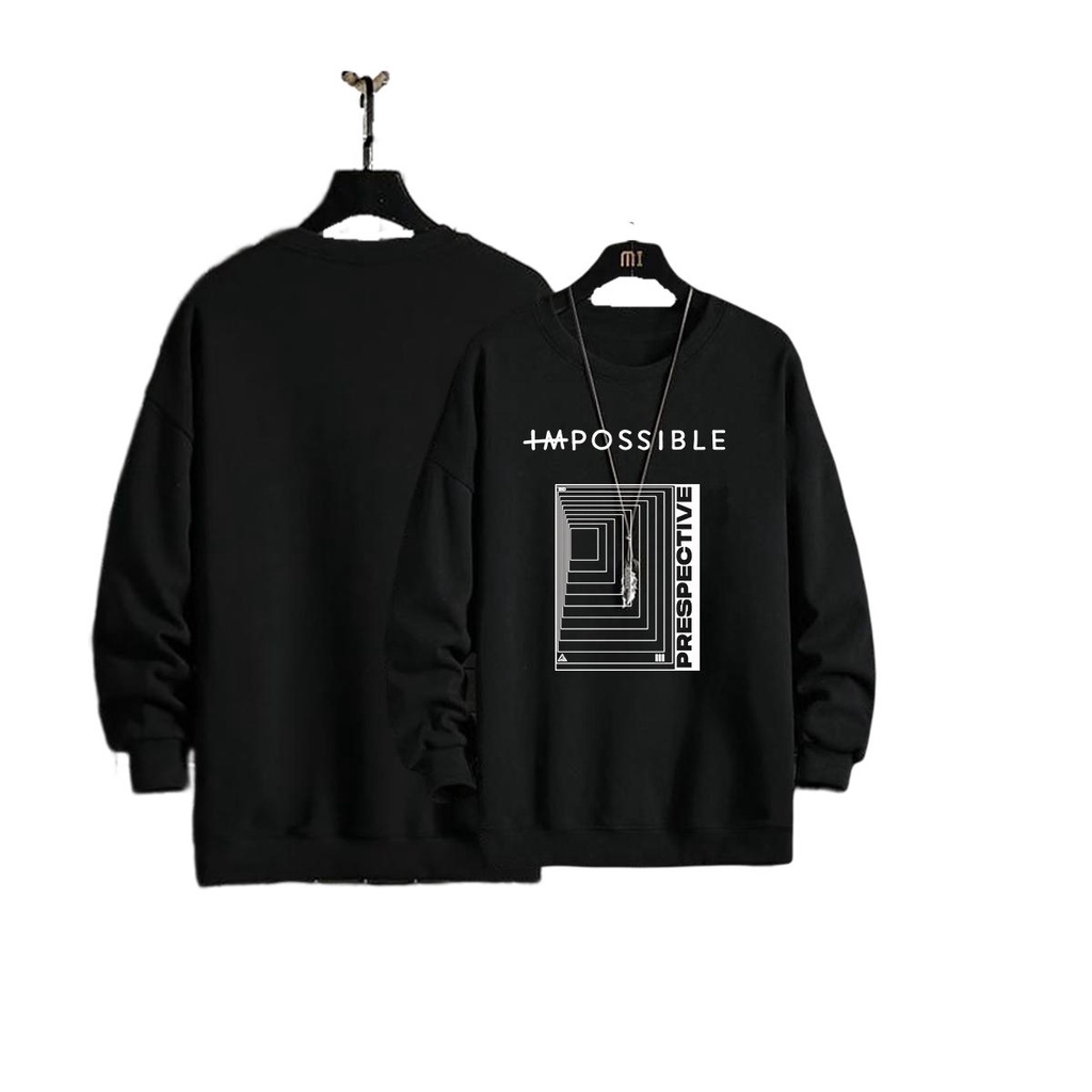 Sweater Pria Impossible Crewneck kece terbaru size L-XXL sweatshirt  sablon  fleece berkualitas