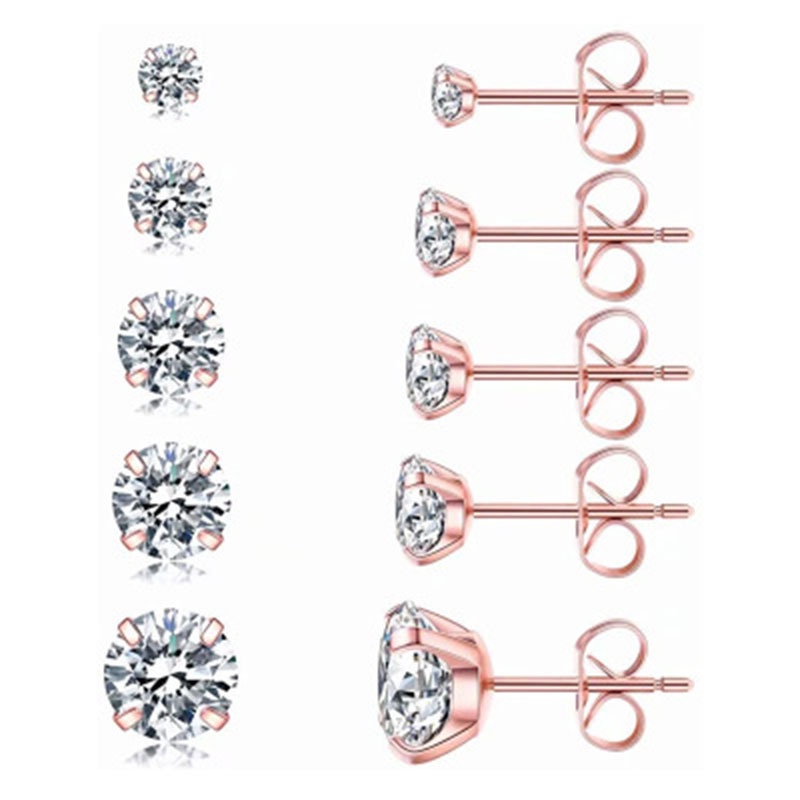 12biji Set Anting Penjualan Panas Sederhana Berlian Anting Set Fashion Anting Kecil Anting Produsen Ready Stock Grosir