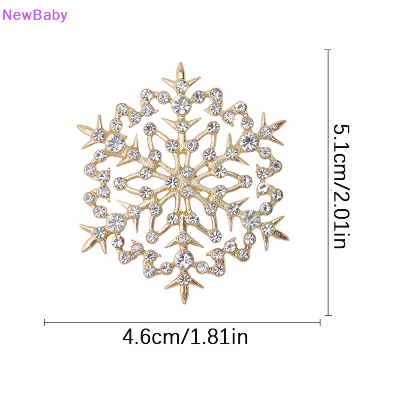 Newbaby Beauty Snowflake Bros Untuk Wanita Unisex Natal Tahun Baru Musim Dingin Pesta Brooch Pin Hadiah ID