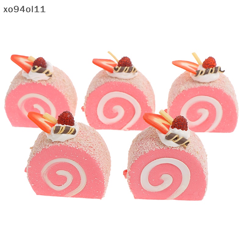 Xo Krim Simulasi Swiss Roll Buah Buatan Kue Manusia Hidup Palsu Miniatur Makanan OL