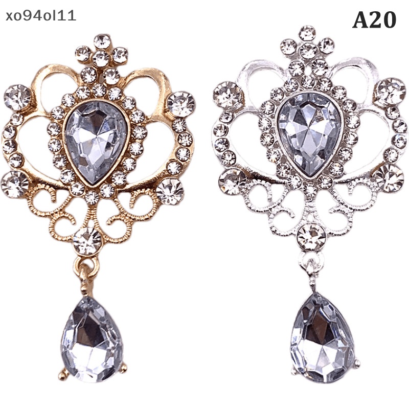Xo Warna Emas Flat Bottom Bros Berlian Imitasi Dihiasi Fashion Aksesoris DIY Handmade Liontin Perhiasan Aksesoris OL