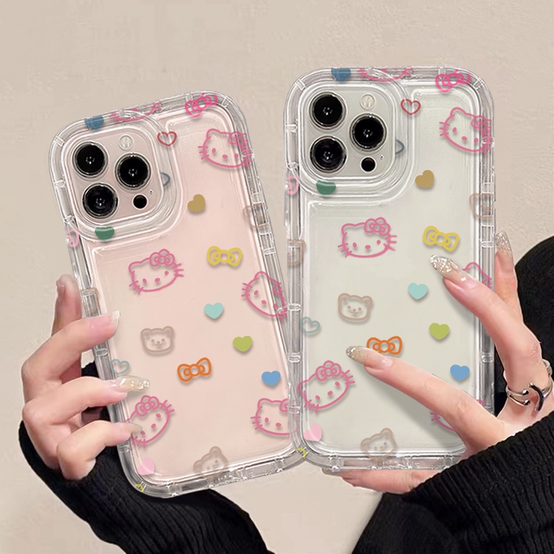 IPHONE Casing Ponsel Lembut Kucing Lucu Kompatibel Untuk Iphone14 13 11 12 Pro XS Max X Xr7 +8 Plus Casing TPU Silikon Shockproof Cover