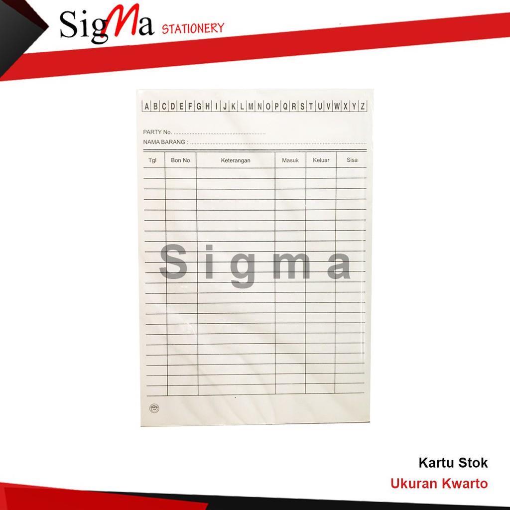 

Kartu Stok ukuran Kwarto Kuarto