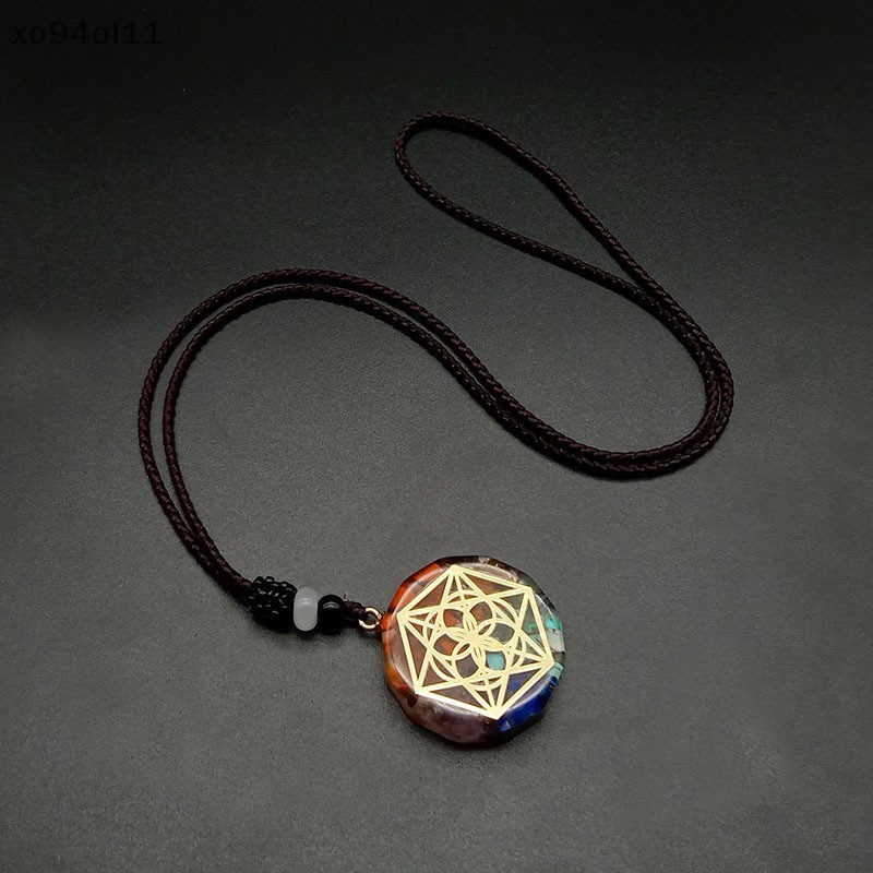 Xo Generator Energi Amulet 7 Cakra Liontin Kalung Orgonite Meditasi Keseimbangan Perlindungan Emf Leher Tali Rantai Perhiasan OL