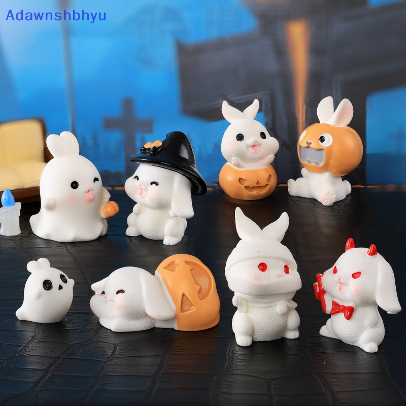Adhyu 2023hadiah Tahun Baru Patung Miniatur Halloween Kelinci Mikro Lanskap Ornamen Dekorasi Indah Patung Kelinci Mini Peri Hiasan Taman Hewan Dekorasi Meja ID