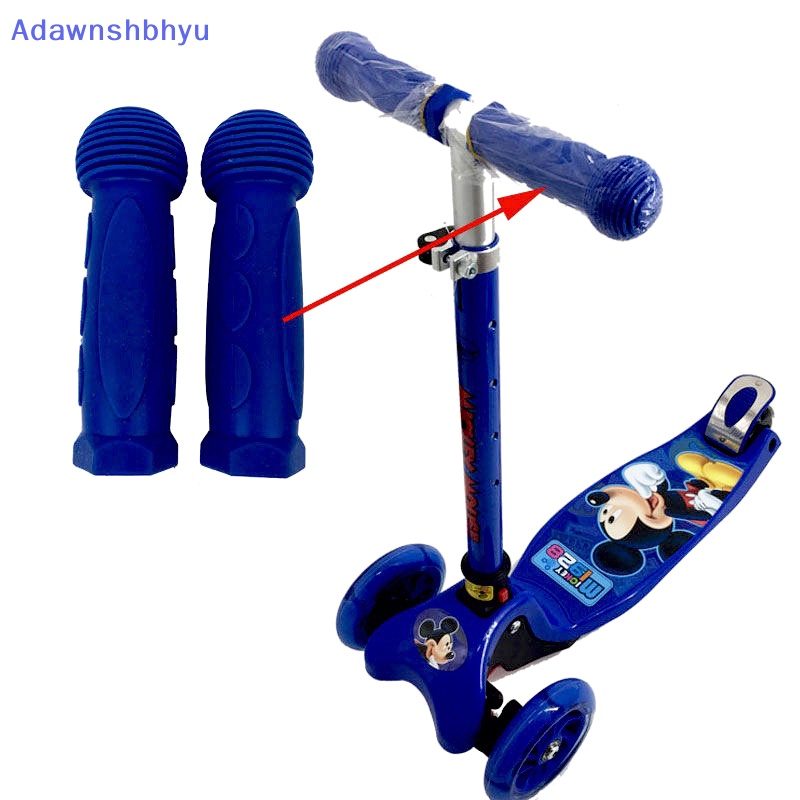 Adhyu Grip Karet Handle Pegangan Stang Sepeda Cover Anti-Selip Sepeda Roda Tiga Skateboard Scooter Untuk Anak Kids Biru Merah ID