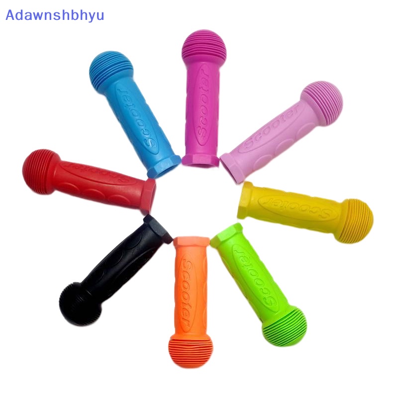 Adhyu Grip Karet Handle Pegangan Stang Sepeda Cover Anti-Selip Sepeda Roda Tiga Skateboard Scooter Untuk Anak Kids Biru Merah ID