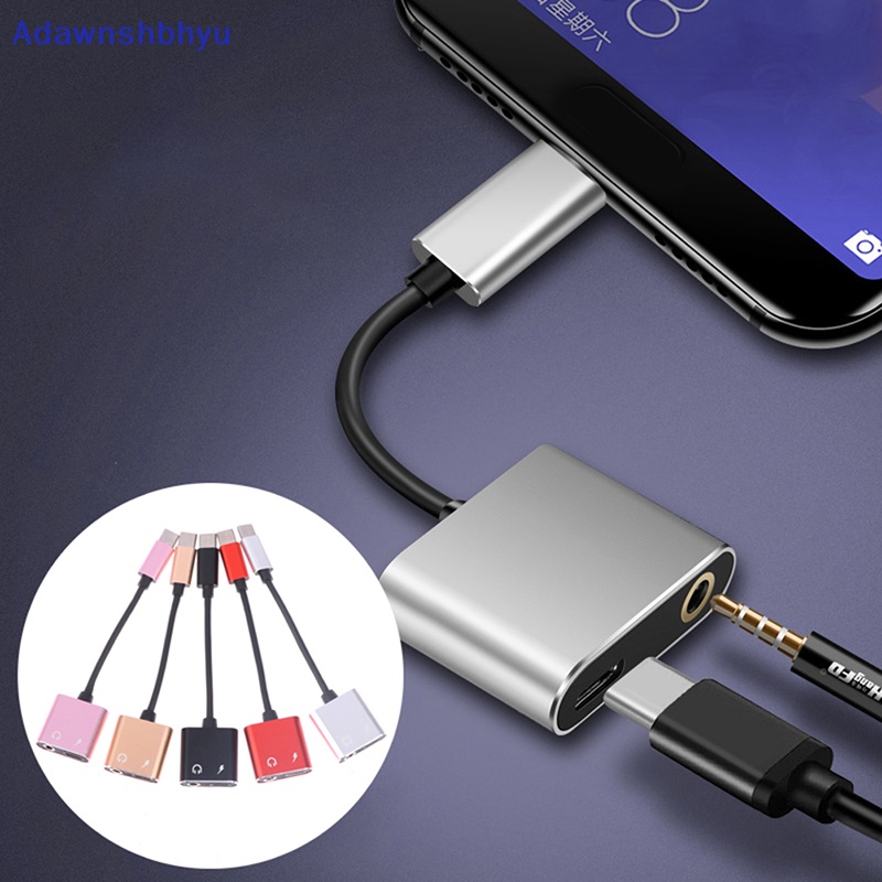 Adhyu 2in1 Type C Headphone Audio Splitter Adapter USB C Ke 3.5mm Charging Converter ID