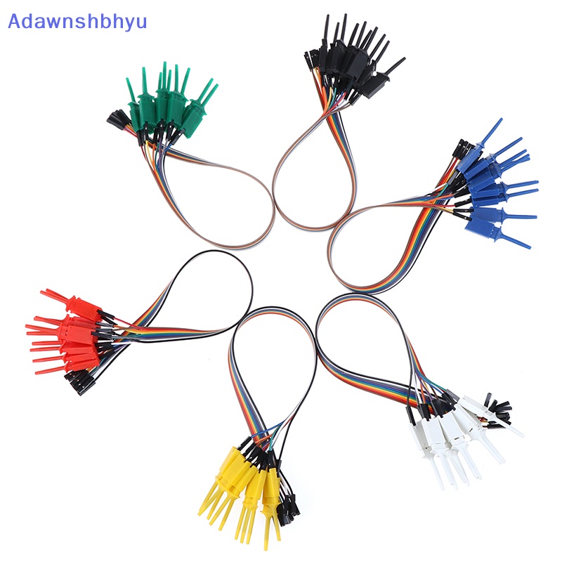 Adhyu 10pcs 300mm Test Hook Klip Logic Analyzer Cable Gripper Probe Test Clamp ID