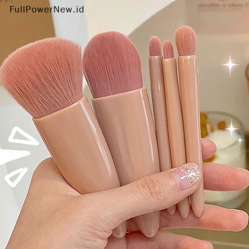 Power 5Pcs Set Kuas Makeup Profesional Eyeshadow Bedak Foundation Contour Brushes ID