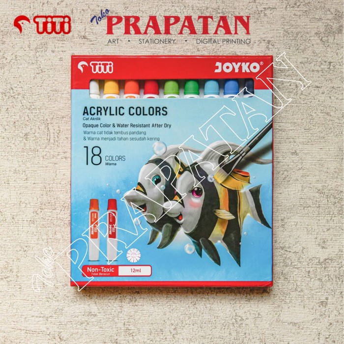 

Acrylic Color / Cat Akrilik Titi 18 warna