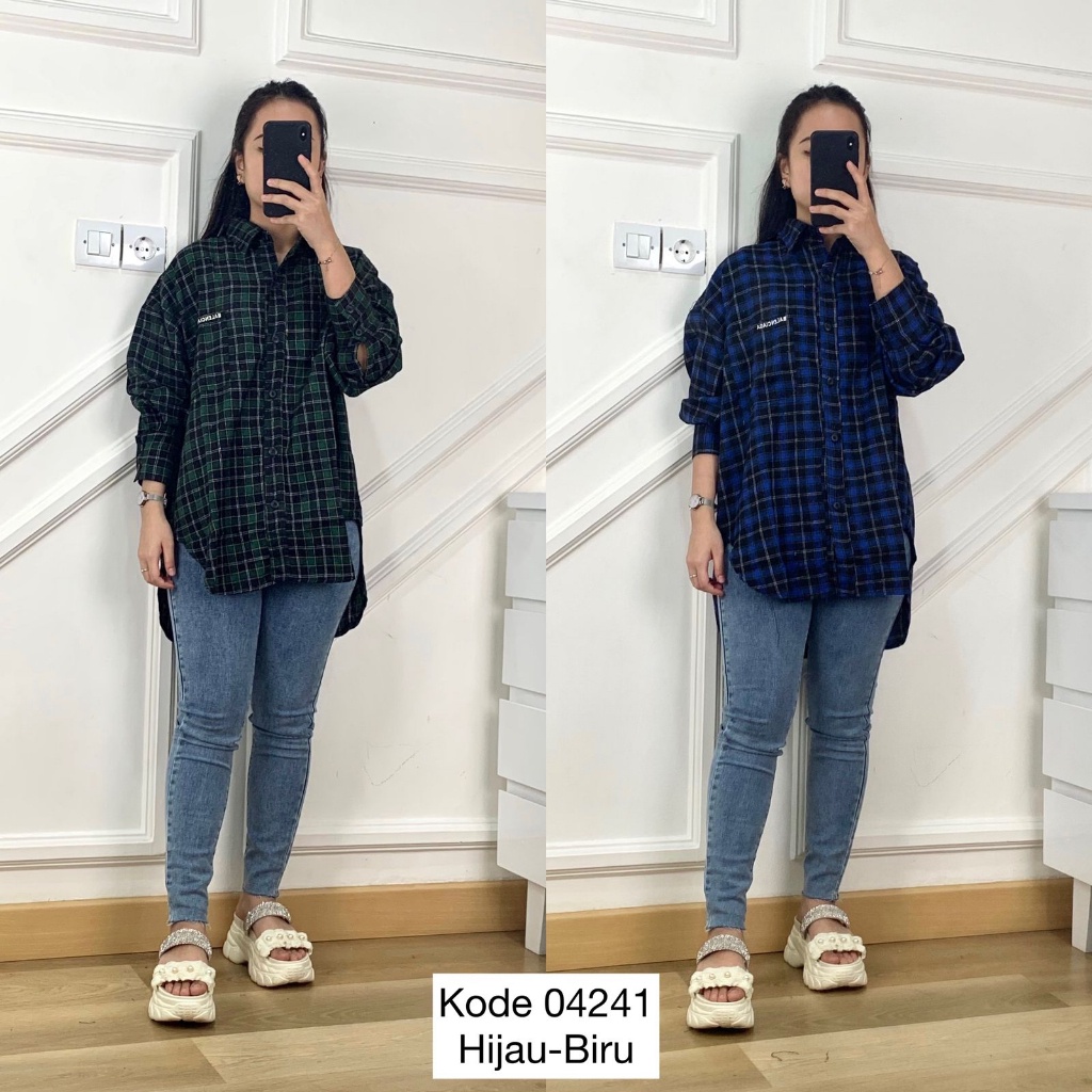 Kemeja Kotak Oversize Wanita I Kemeja Kotak Kotak Wanita I Kemeja Flanel Kotak Kotak