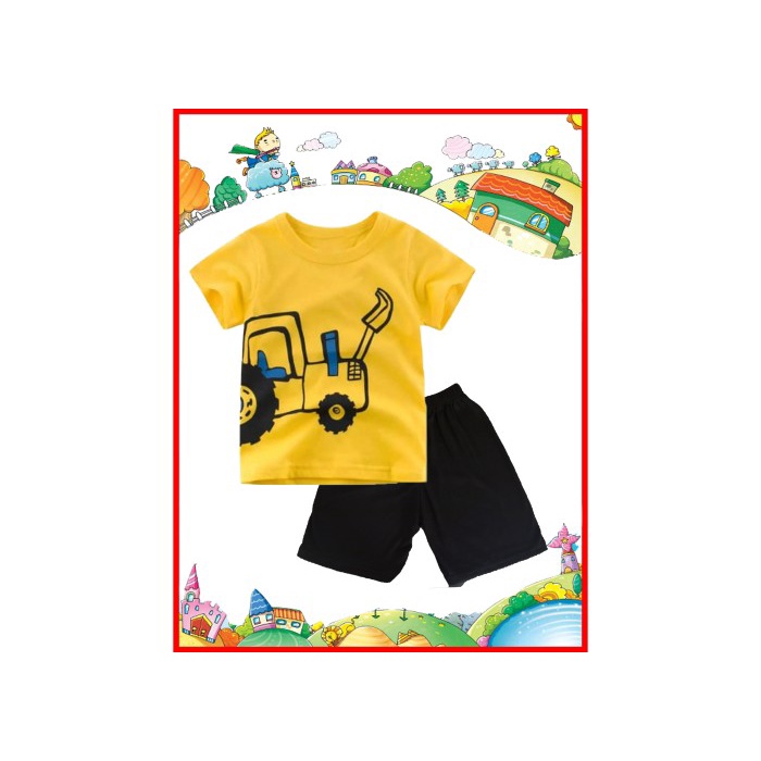 SETELAN BAJU ANAK / KAOSS ANAK LAKI-LAKI TRACTOR ONE 1 - 10 TAHUN - 1 Tahun