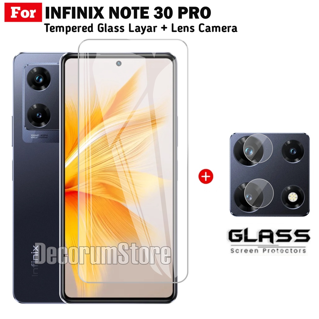Tempered Glass INFINIX NOTE 30 30 PRO Layar Clear Free Lens Camera Handphone